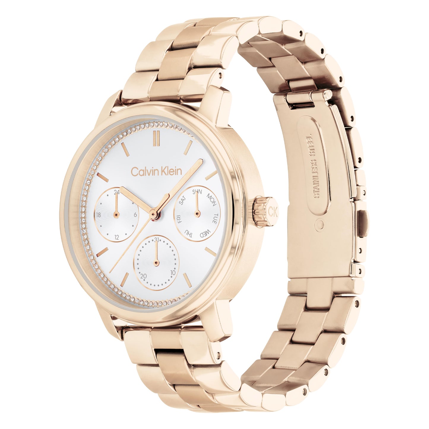 Calvin Klein Shimmer Carnation Gold Stainless Steel Bracelet Analog Watch CK-25200178