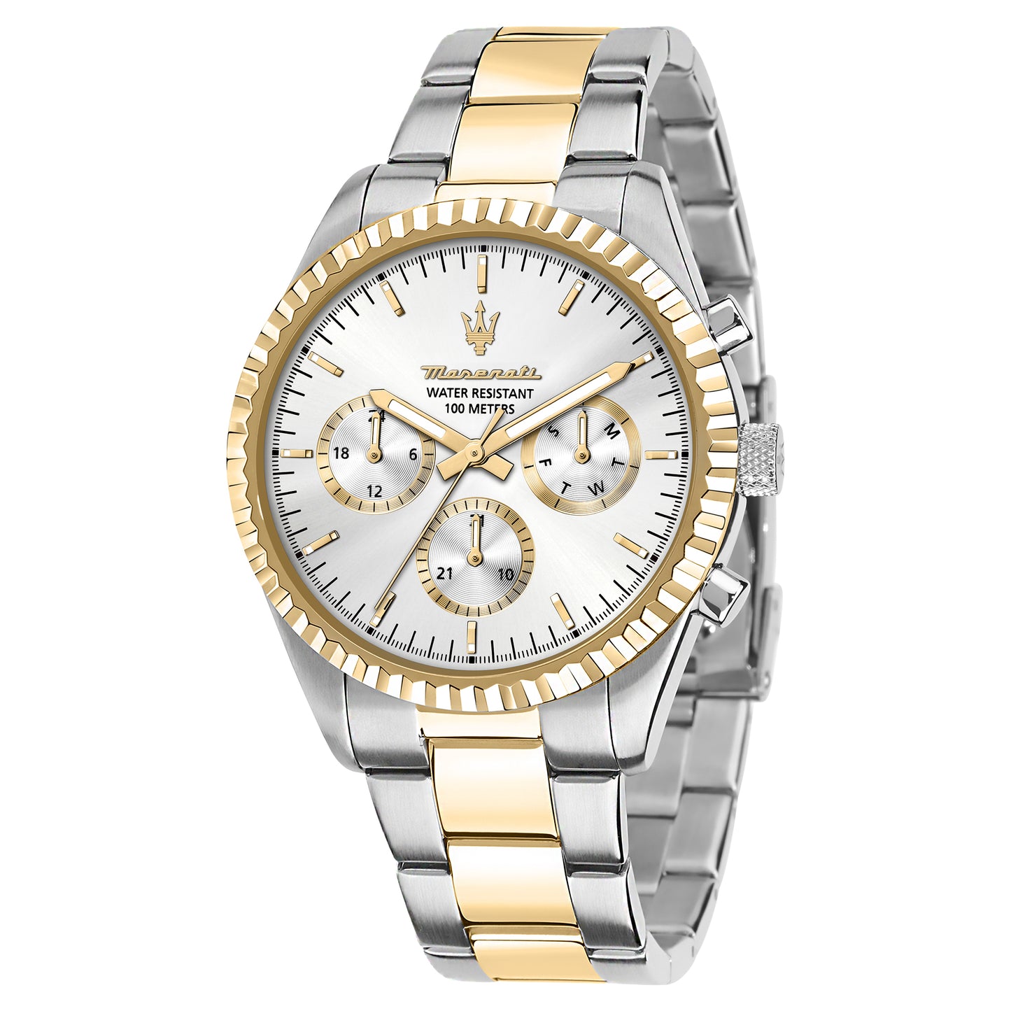 Maserati Competizione Two-Tone Stainless Steel Bracelet Multifunction Watch ME-R8853100021