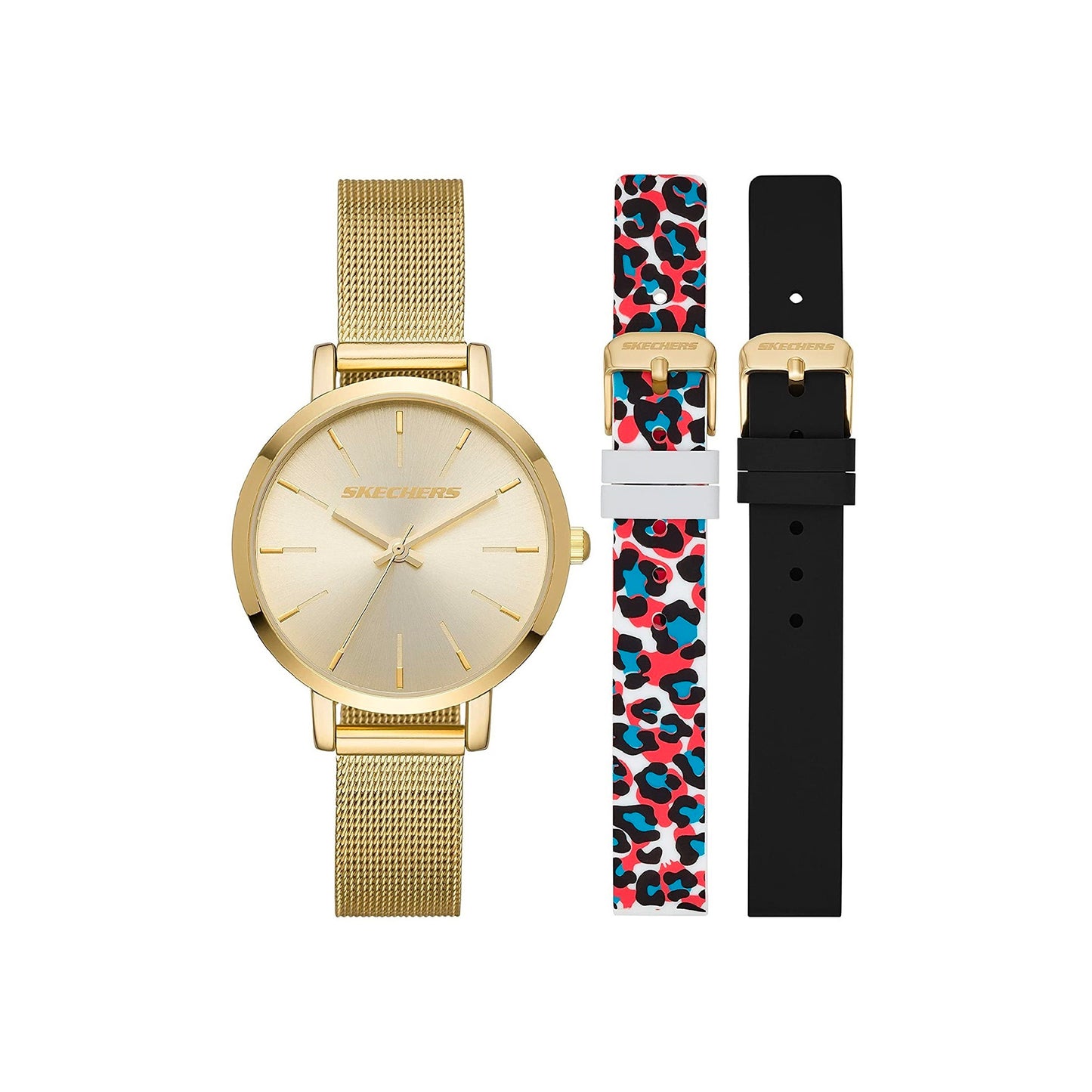 Skechers Gold Stainless Steel Mesh Bracelet Analog Watch SKC-SR9057