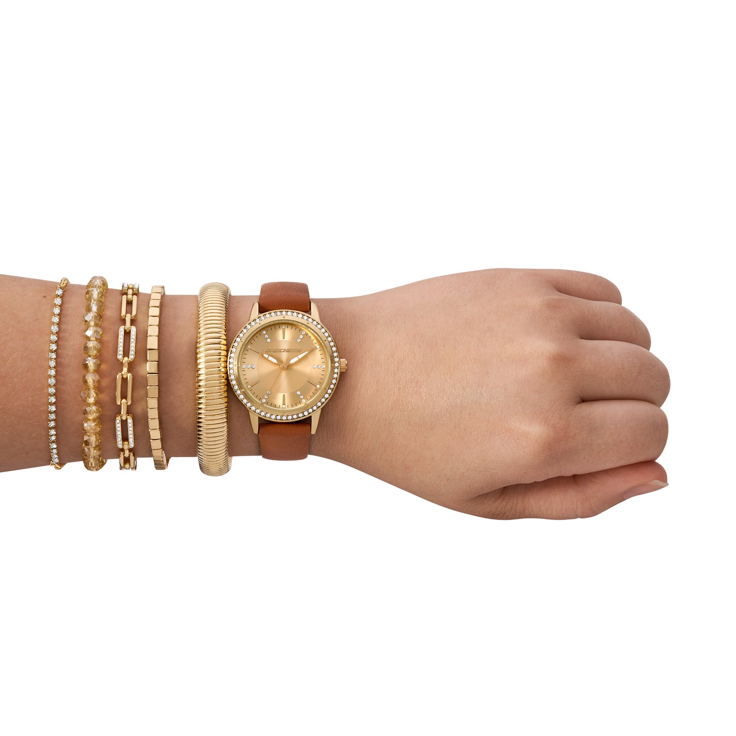 Dressy Stackable Watch and Bracelet Set, SKC-SR9126