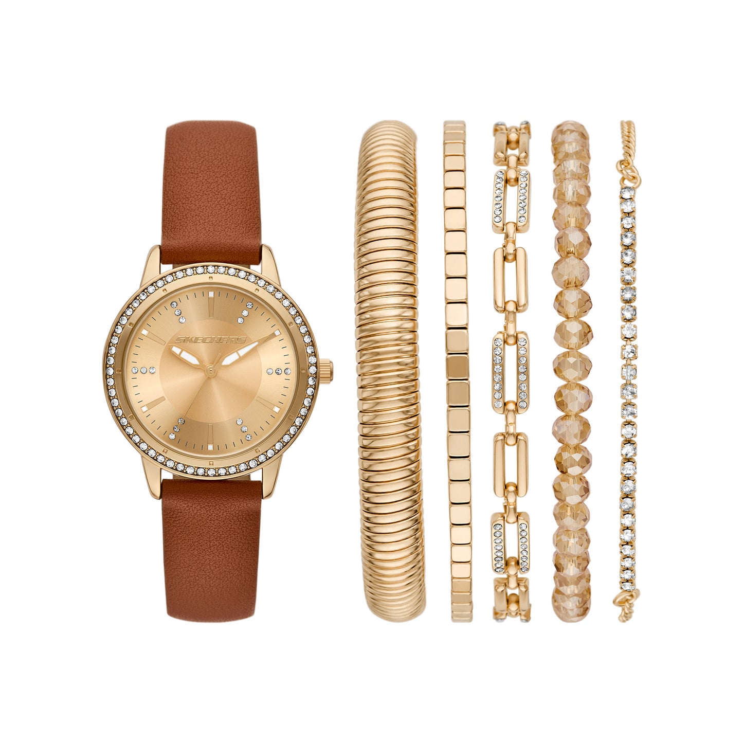 Dressy Stackable Watch and Bracelet Set, SKC-SR9126