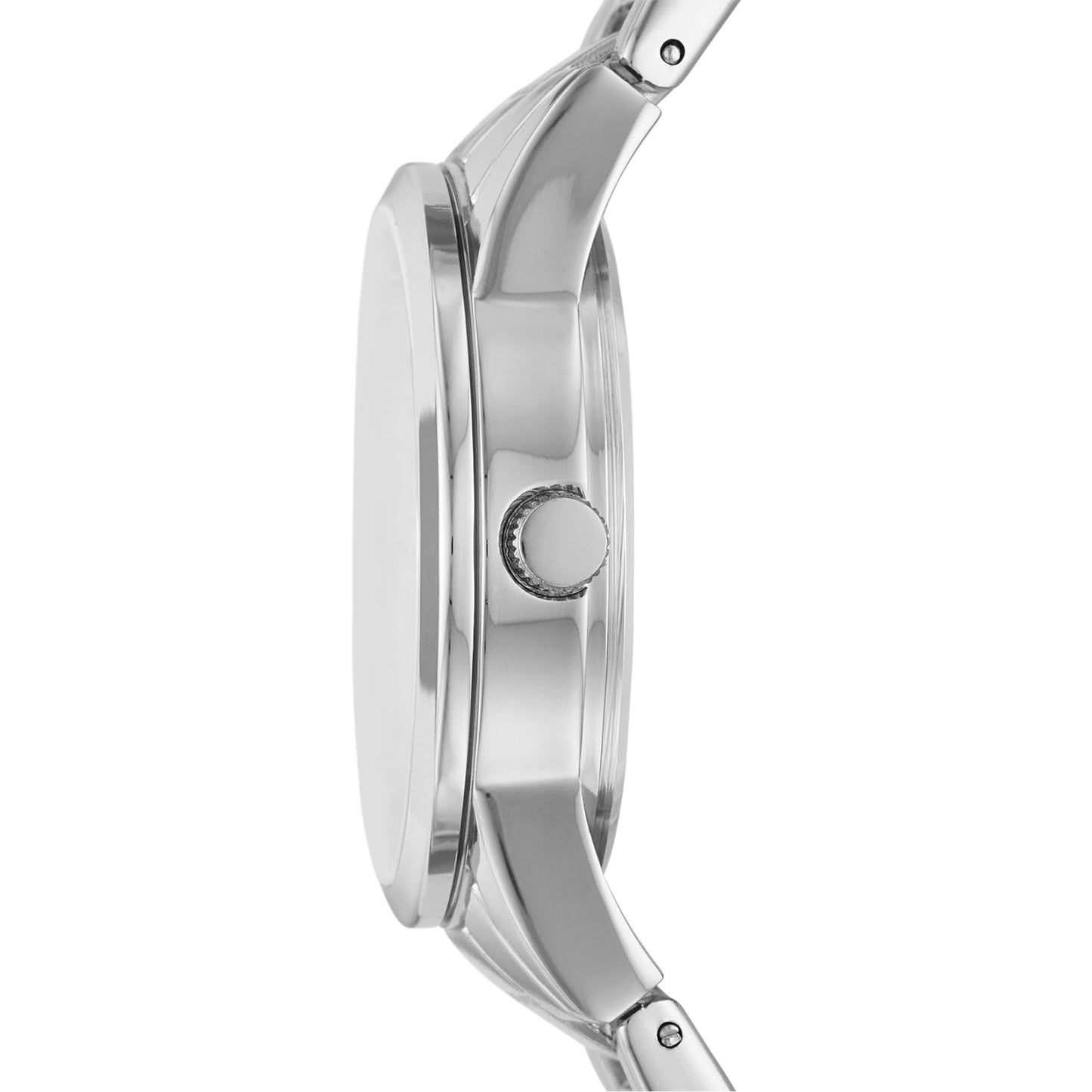 Silver Mother-of-Pearl Stackable Watch and Bracelet Set