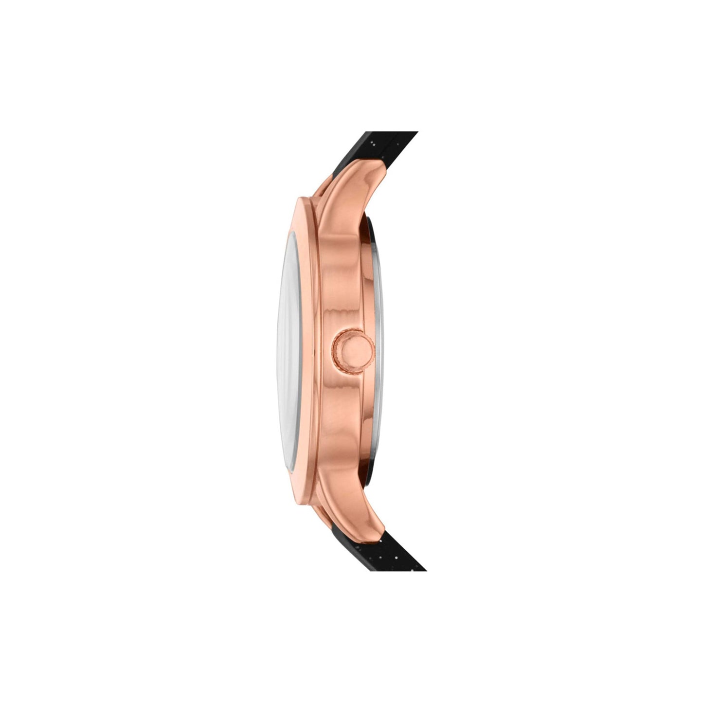 Black and Rose Gold Quartz Stackable Watch and Bracelet Set