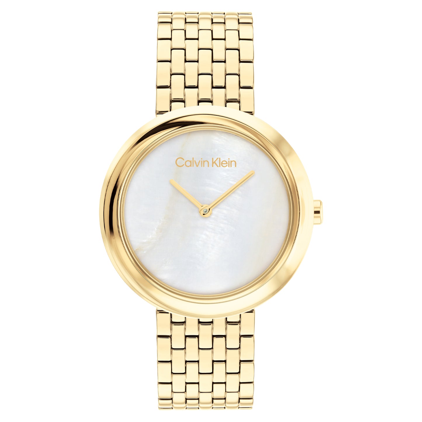 Calvin Klein Twisted Bezel Gold Stainless Steel Bracelet Analog Watch CK-25200321