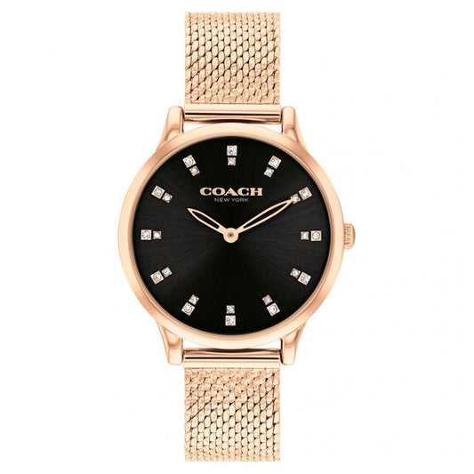 Coach Chelsea Rose Gold Stainless Steel Mesh Bracelet Analog Watch CO-14504217