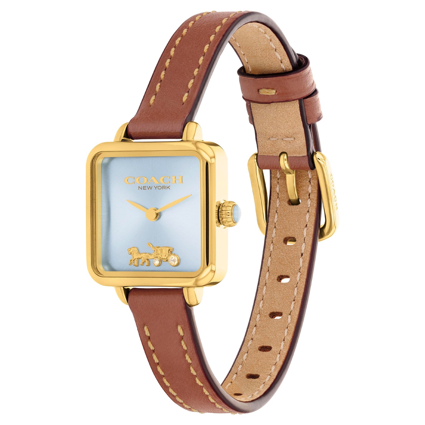 Coach Cass Saddle Leather Strap Analog Watch CO-14504231
