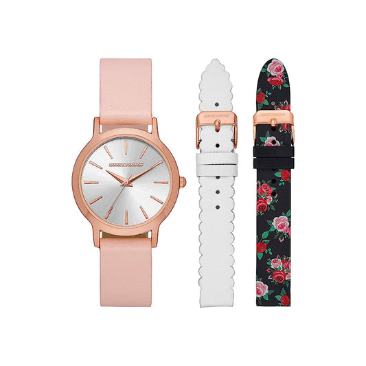 Rose Gold, Blush, and Floral Scallop Interchangeable Strap Set