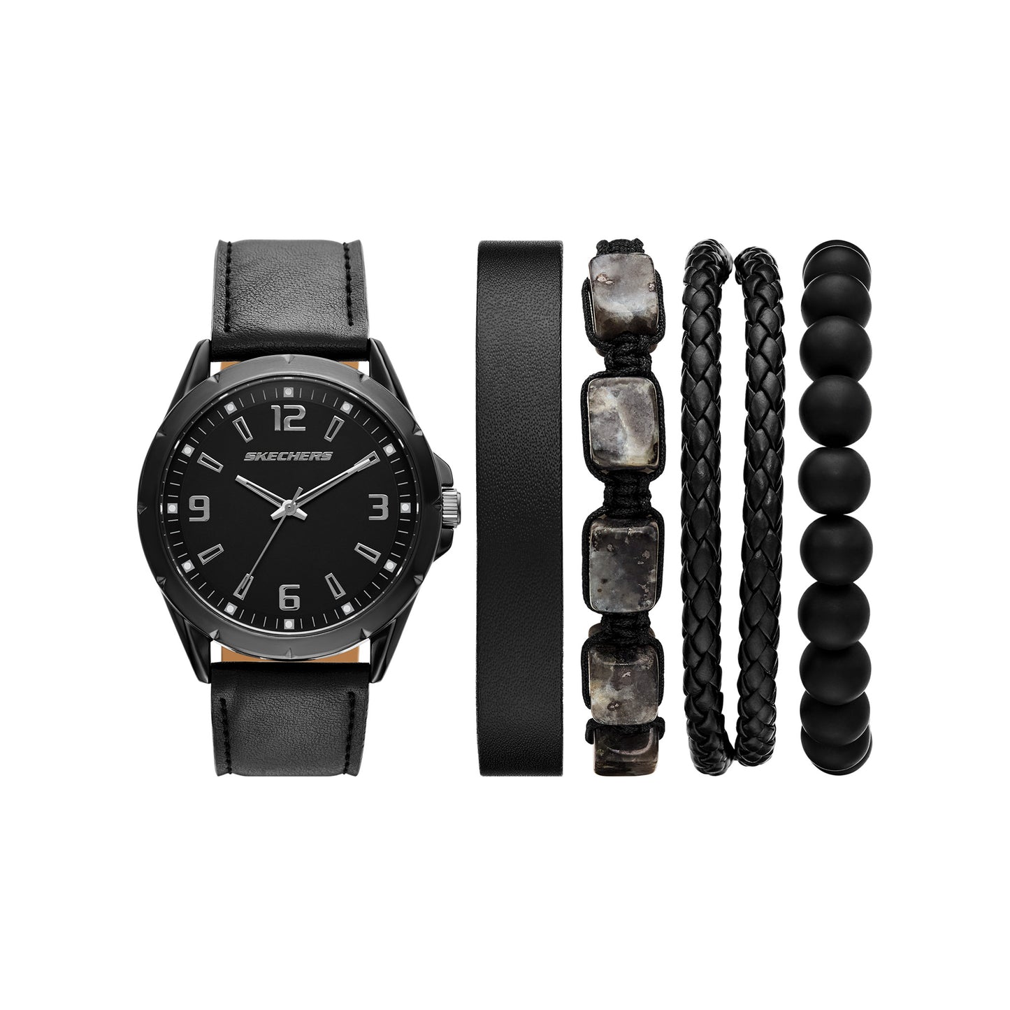 Silver Stackable Watch and Bracelet Set, SKC-SR9118