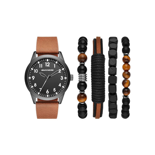 Casual Classic Stackable Watch and Bracelet Set