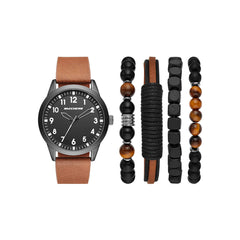 Casual Classic Stackable Watch and Bracelet Set