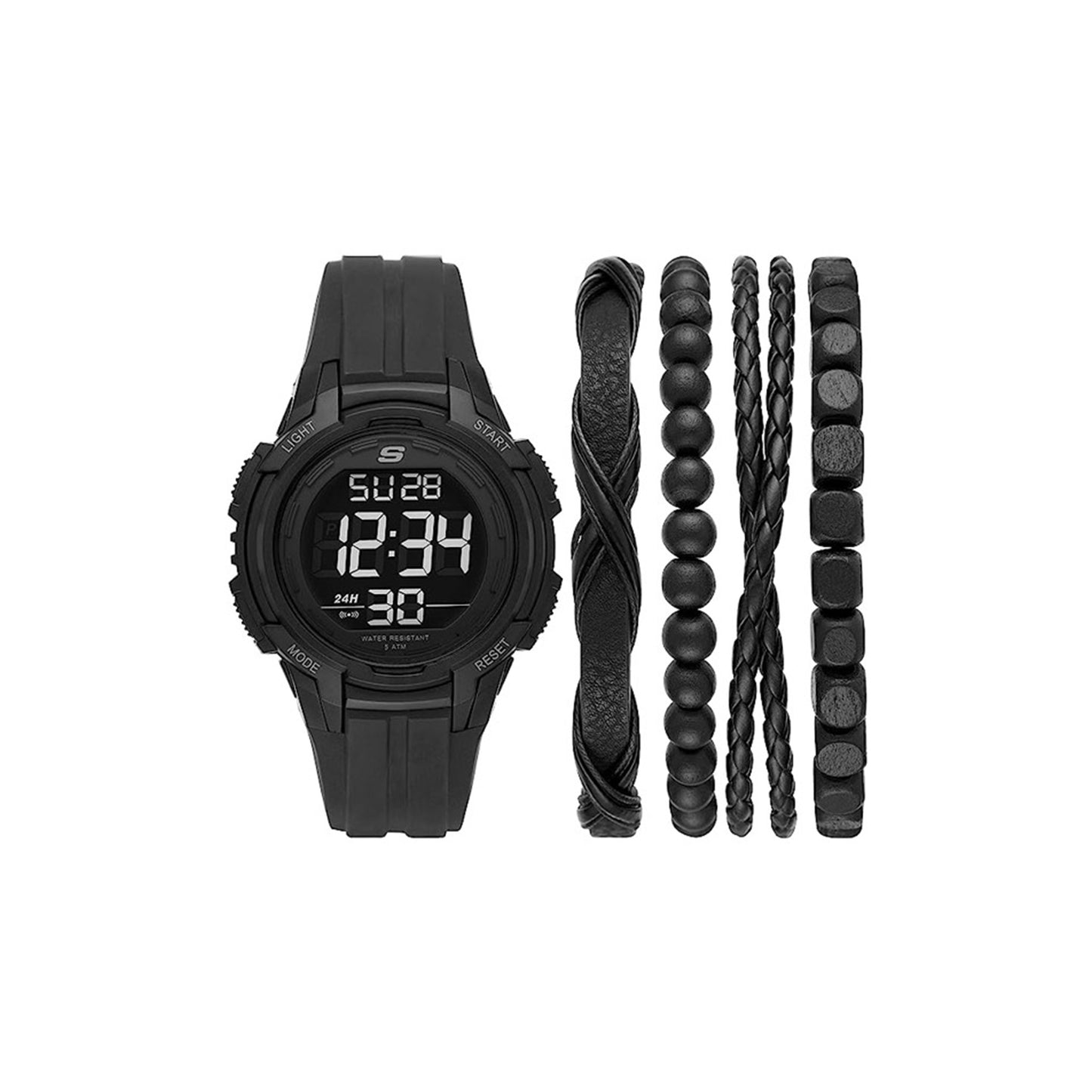Digital Stackable Watch and Bracelet Set