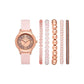 Blush and Rose Gold Quartz Stackable Watch and Bracelet Set